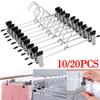 10/20 шт., нескользящие прочные металлические зажимы, вешалки, хромированная вешалка для одежды, брюк, пальто, юбки