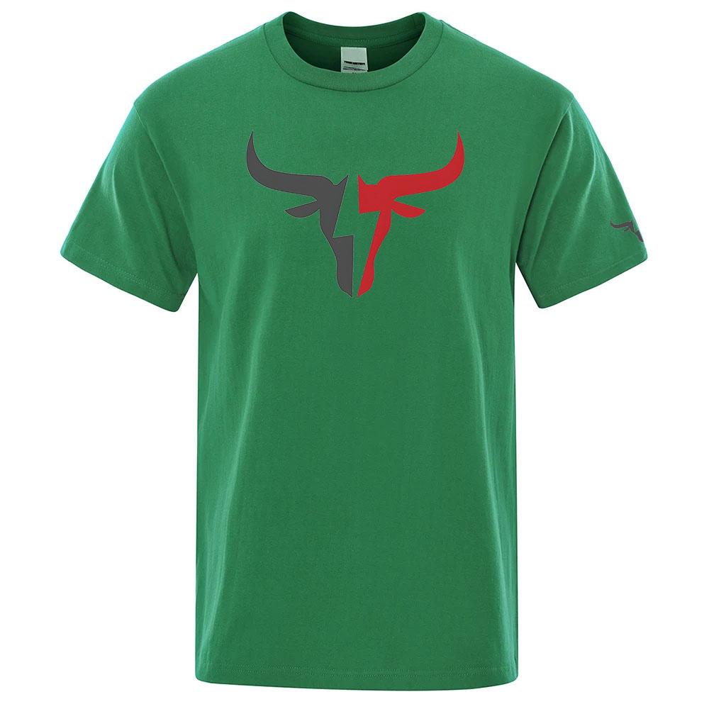 Sport Bull Pattern Print 2025 Unisexs New Summer High Quality Ordinary Short Sleeve TShirt Solid Color Casual Round Neck Tops