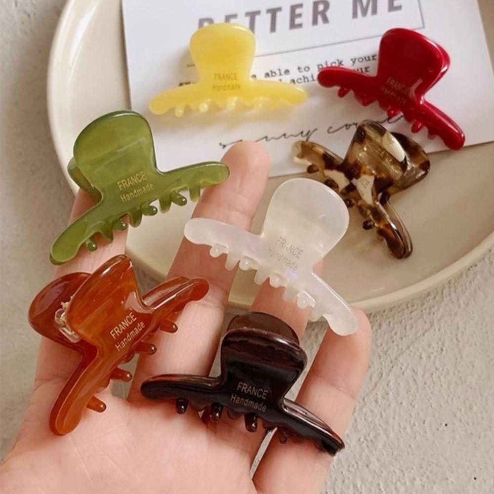 Korean Style Small Shark Clip Colorful Acetic Acid Side Clip Cute Acetic Acid Hair Claw  Children