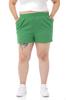 Women's Fashion Big Size Shorts & Bermudas Plus Size Green Shorts with Elastic Waist and Side Pockets