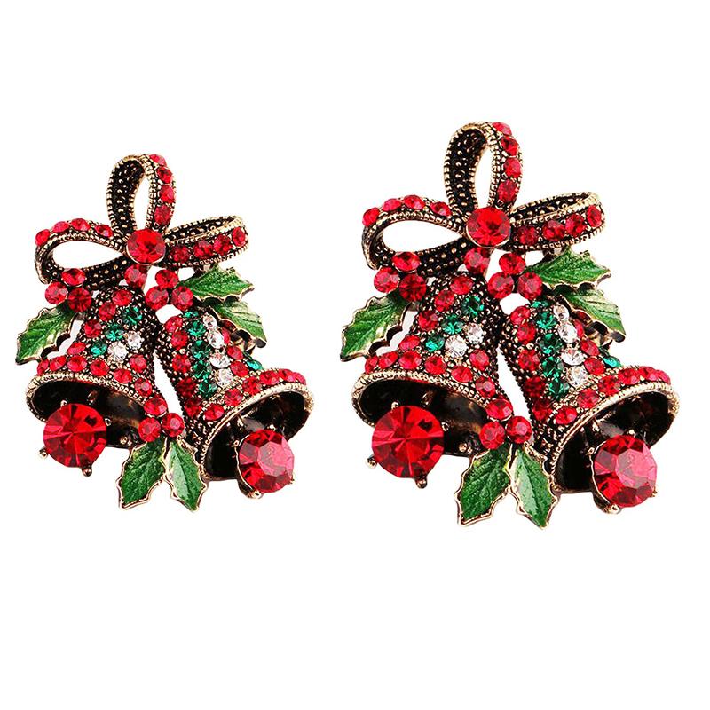 1PC/2PCS Vintage Christmas Brooch Pin Bells Bows Design Premium Corsage Fashion Party Jewelry Creative Holiday Gift For Women Girls
