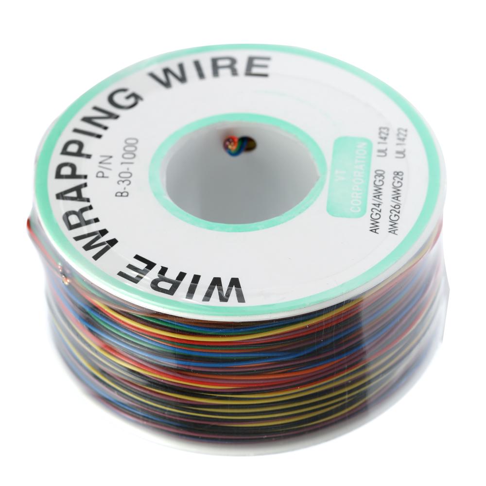 250M 8-Wire Colored Insulated 30-1000 30AWG Wire Wrapping Cable Wrap Reel