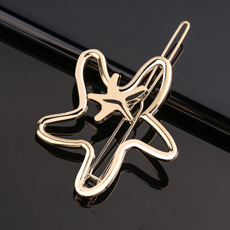 Simple Creative Metal Hair Clip Women Fashion Elegant Geometric Hairpins Round Star Hairgrip Barrette Headwear Hair Accessories