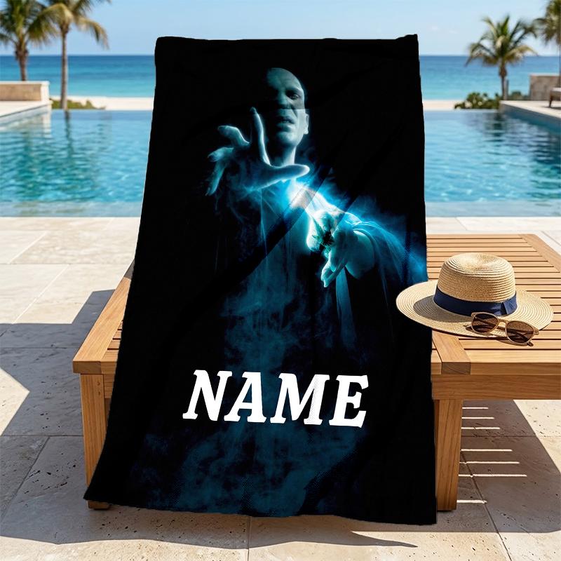 Custom Name Magic Castle Stylish Digital Printing Beach Towel Quick‑Drying Absorbent Blanket for Beach Pool Gym Travel