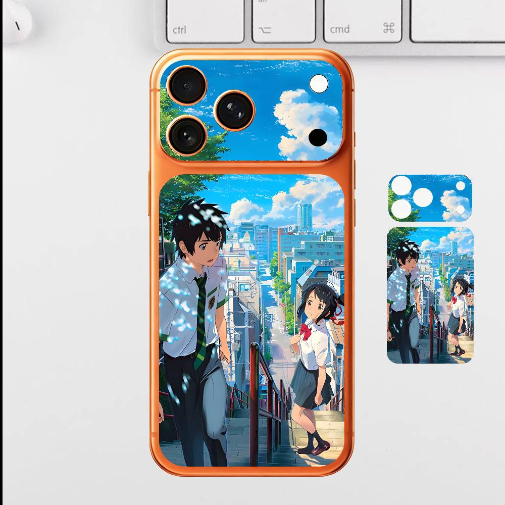 Аниме Твое имя Для iPhone 17 Pro Max Полная задняя крышка Наклейка Обертка Пленка Задняя защитная наклейка