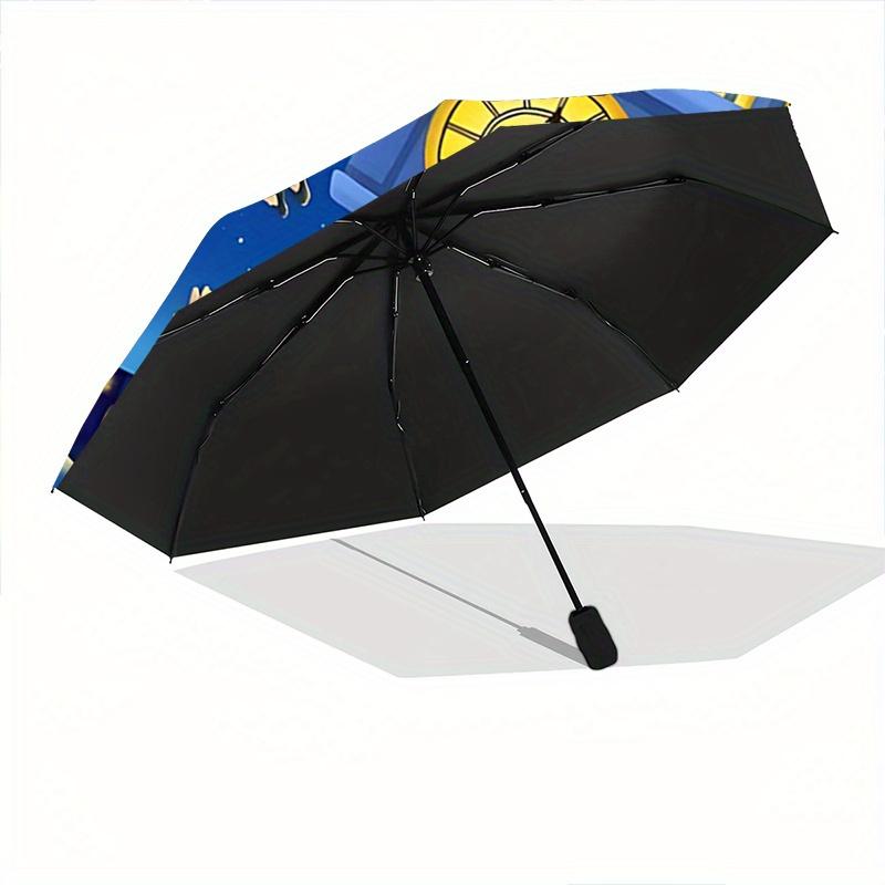 1pc Peter Pan's Midnight Adventure Pattern Automatic Umbrella is Fashionable and Good-Looking, a Portable 3-Fold Umbrella, Suitable for Trav
