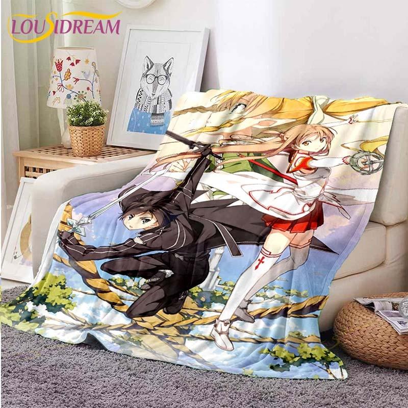 Одеяло Asuna Sword Art Online, одеяло для дивана-кровати, супер мягкое теплое одеяло, флисовое одеяло
