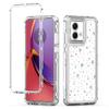For Motorola Moto G84 5G Case Clear Acrylic TPU Hybrid Phone Cover with Laser-printed Film