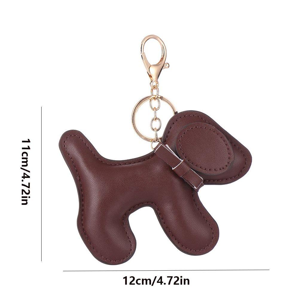 Cute Puppy Puppy Keychain PU Leather Car Key Ring Chain Cute PU Dog Keychain Bag Ornament
