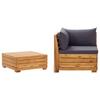 Day and Night - Day and Night Garden Furniture 2 Pieces with Cushions Solid Acacia Wood