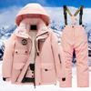 Winter Children's Ski Suit Girls' Outdoor Waterproof and Windproof Thick Warm Boys' and Girls' Ski Clothes Parkas Trousers Snowboarding Clothes