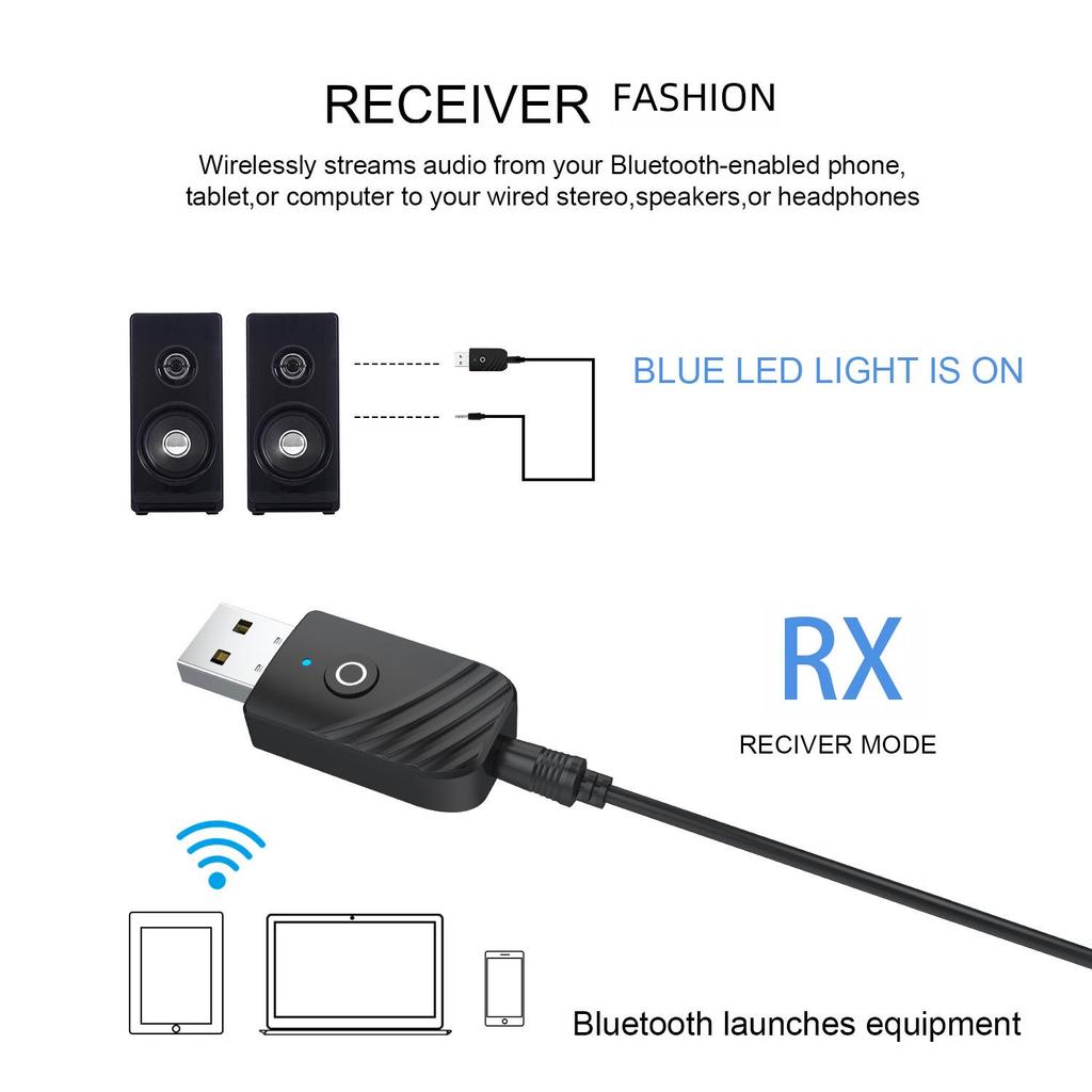 Адаптер Bluetooth 5.0 3-в-1: Автомобиль, Компьютер, ТВ Аудиоприемник и Передатчик.