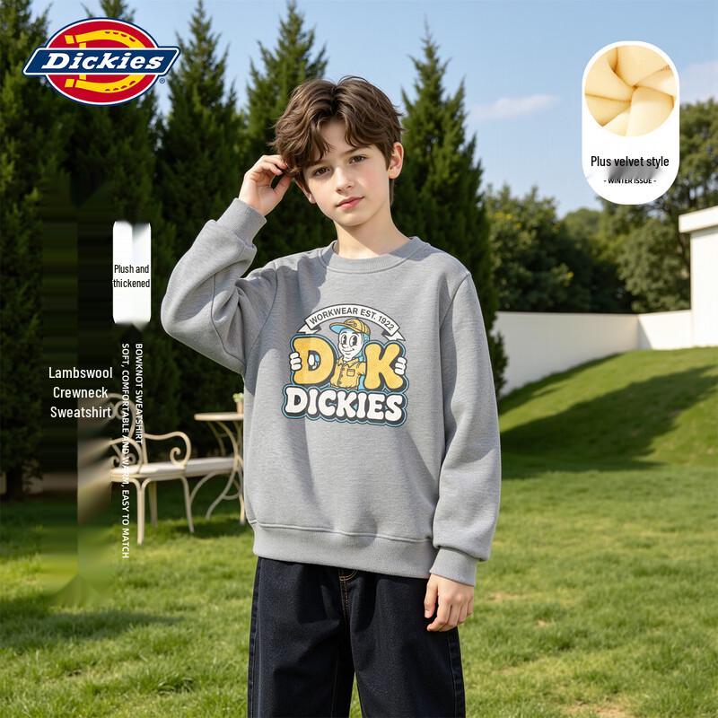 Dickies Boys' Fleece-Lined Winter Crewneck Sweatshirt