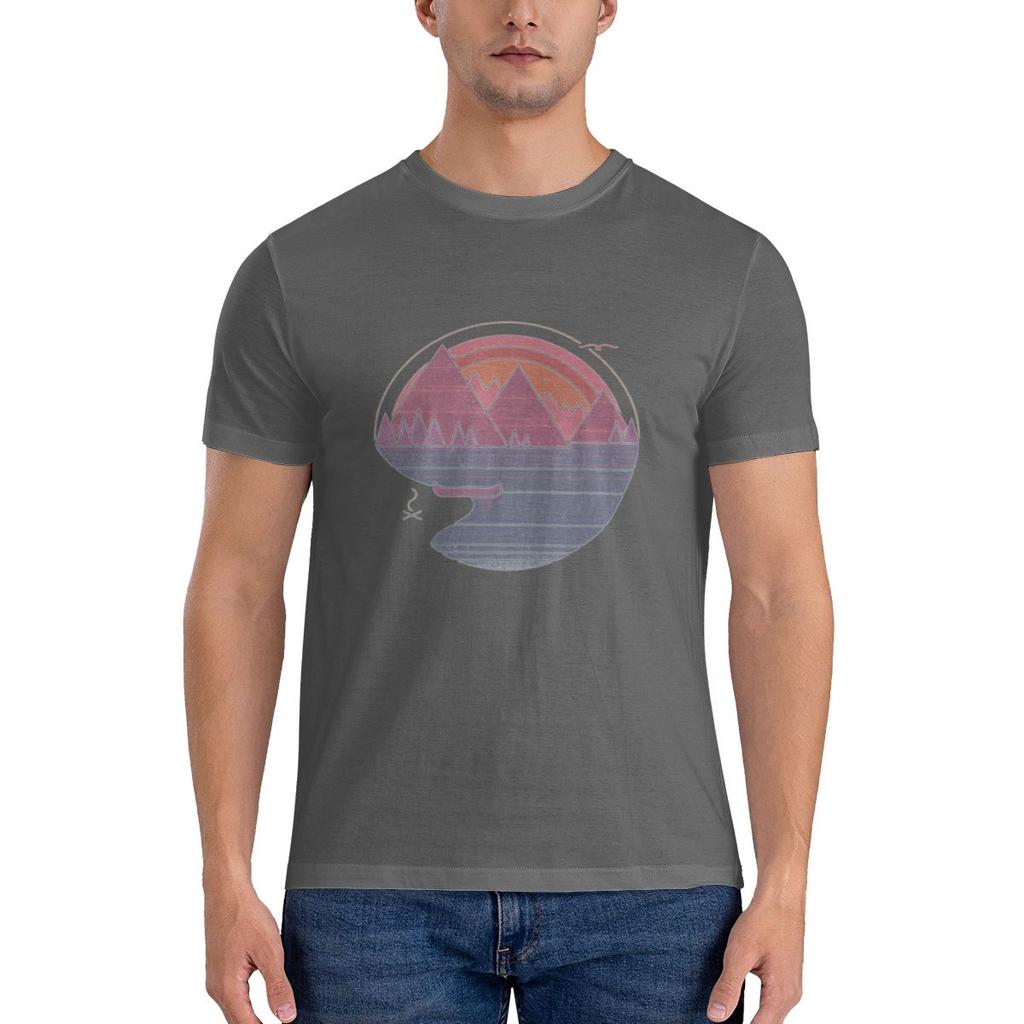 The Mountains Are Calling Japanese Fresh Tshirt Commuting Versatile Embroidery Short Sleeve