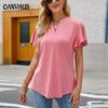 Summer Women's T-shirt V-neck Loose Comfortable T-shirt Short-sleeved Tops