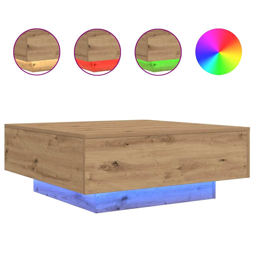 Artisan Oak Coffee Table 80 x 80 x 31 cm engineered wood