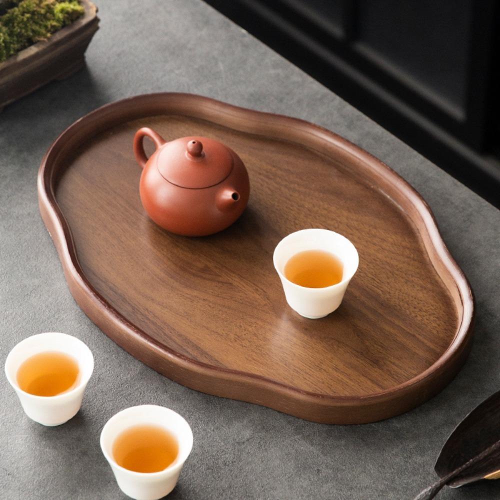 Chinese Style Bamboo Decorative Serving Tray Vintage Tea Tray Classic Bread Plate Afternoon Tea