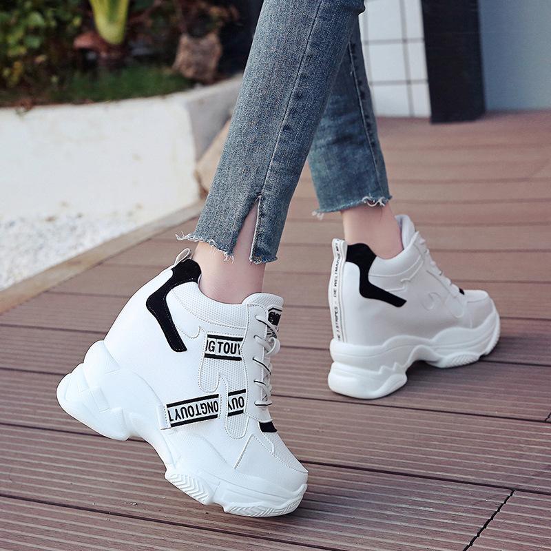 Fashion Hot Sales Trendy Shoes Women High Top Sneakers Women Platform Ankle Boots Basket Femme Chaussures Femmes Height Increase Sneaker