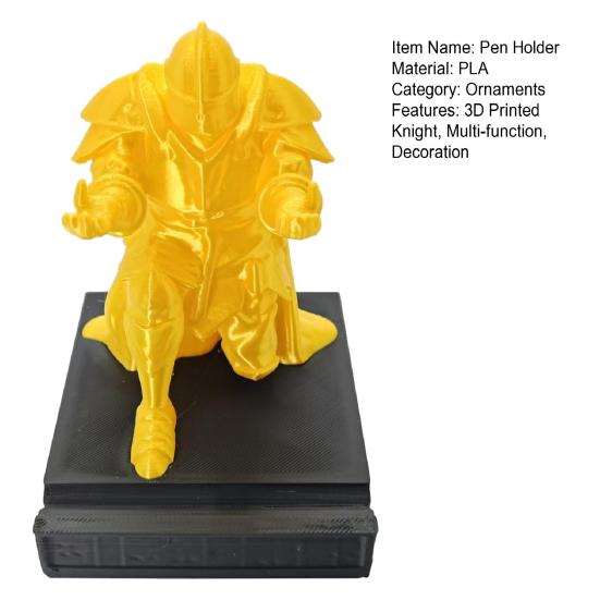 3D-печатный держатель для ручек в виде рыцаря, многофункциональная подставка для карандашей в виде коленопреклоненного рыцаря, украшение для рабочего стола дома и в офисе
