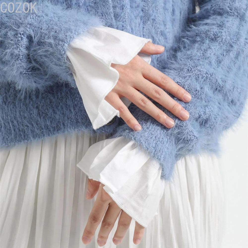 DIY Detachable Cuffs Cuff Extension Embroidery Lace Daisy Fake Sleeves Elastic Wild Wrist Pleated Organ Lolita Fake Sleeves