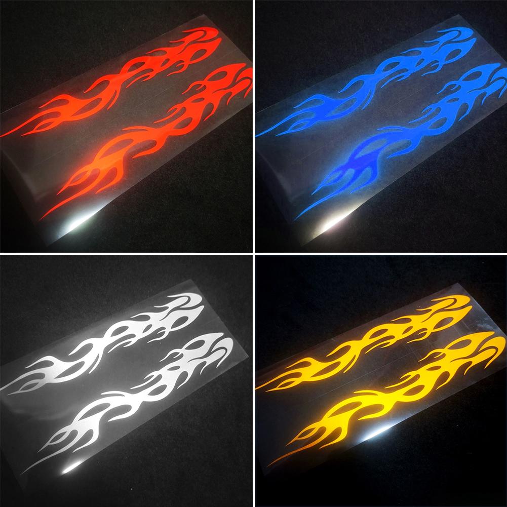 2Pcs Reflective Car Motorcycle Sticker Flames Decal Sticker Decoration Decals Vinyl Waterproof