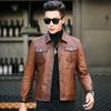 Новая мужская куртка из вощеной овчины первого слоя, короткая облегающая кожаная куртка, мужская повседневная куртка для мотоциклистов, модная