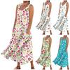 Women's Casual Comfortable Floral Print Sleeveless Cotton Pocket Dress
