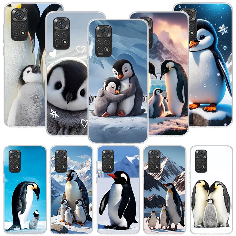 Penguins Love At The North Pole Phone Case For Xiaomi Redmi Note 13 14 15 Pro Plus 12S 12 14S 11S 11E 10 10S 11 11T 5G 4G Cover