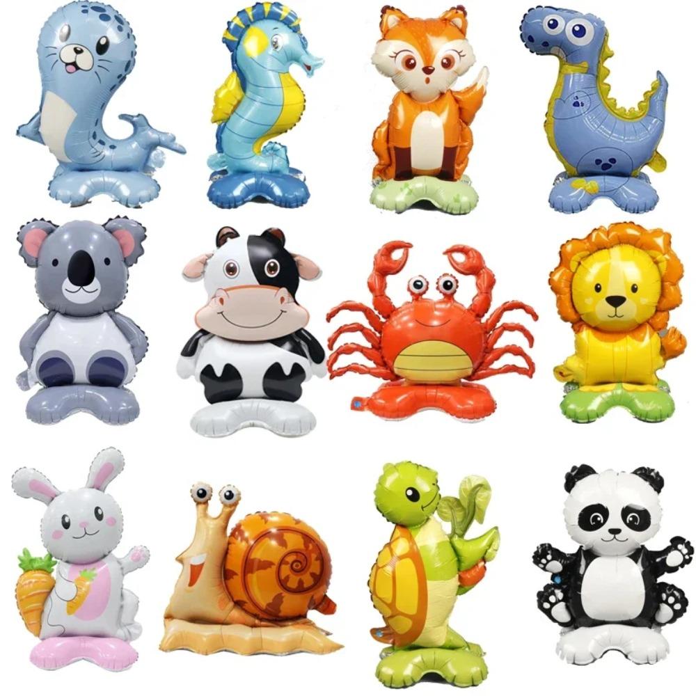Мультяшные животные фольгированные шары 3D джунгли дикие животные принадлежности для вечеринки праздничное торжество