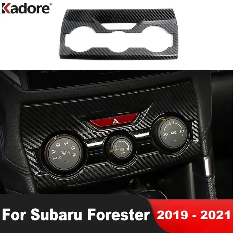 Car Center Air Condition Switch Button Panel Cover Trim For Subaru Forester SK Carbon Fiber Interior Accessories
