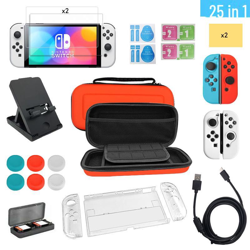 Защитный чехол и аксессуары для Nintendo Switch OLED — набор из 25 предметов