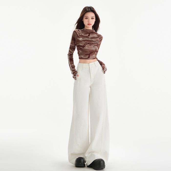 Светлые брюки Willow Scimitar для женщин, новые джинсы в американском стиле в стиле ретро с высокой талией, маленькие широкие брюки для женщин