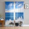 Wind And Waves On The Beach Sheer Curtains For Living Room Kids Bedroom Tulle Curtains Kitchen Window Treatment Drapes