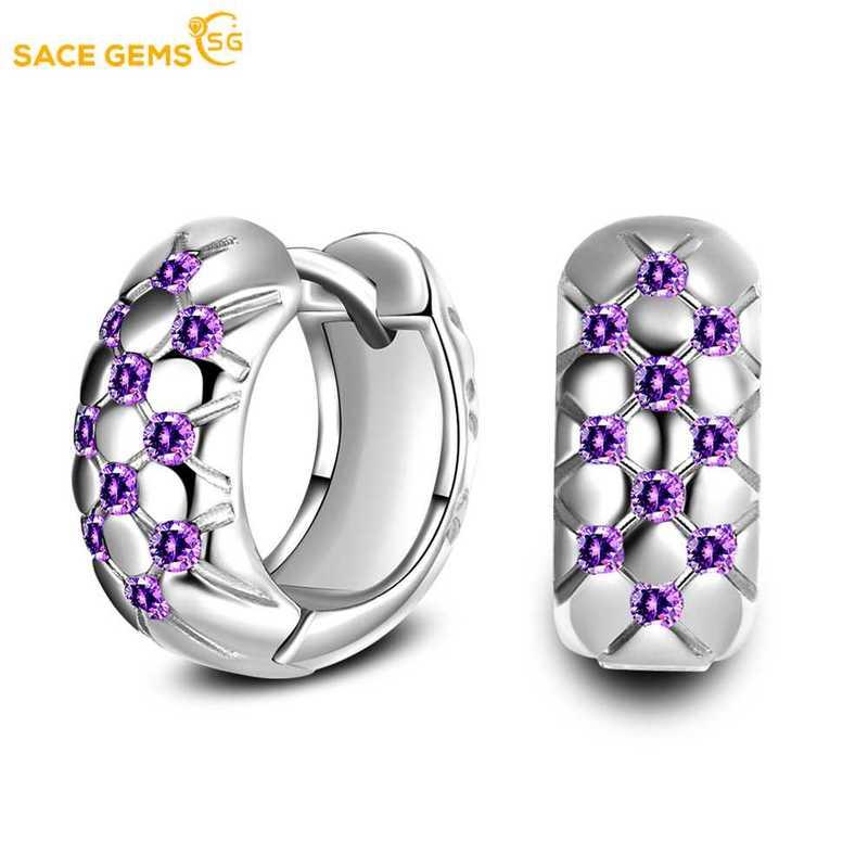 Sace Gems Classic Purple 3A Zircon Earrings for Women Wedding Party Gifts