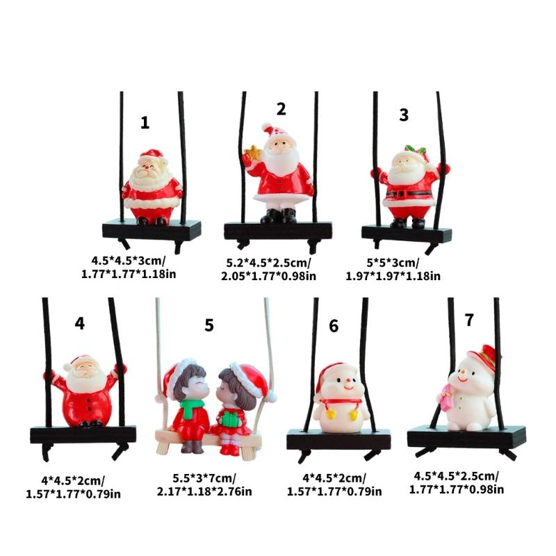 Festival Swinging Santa Auto Mirror Hanging Decoration Resin Christmas Ornament For Car Home Decoration
