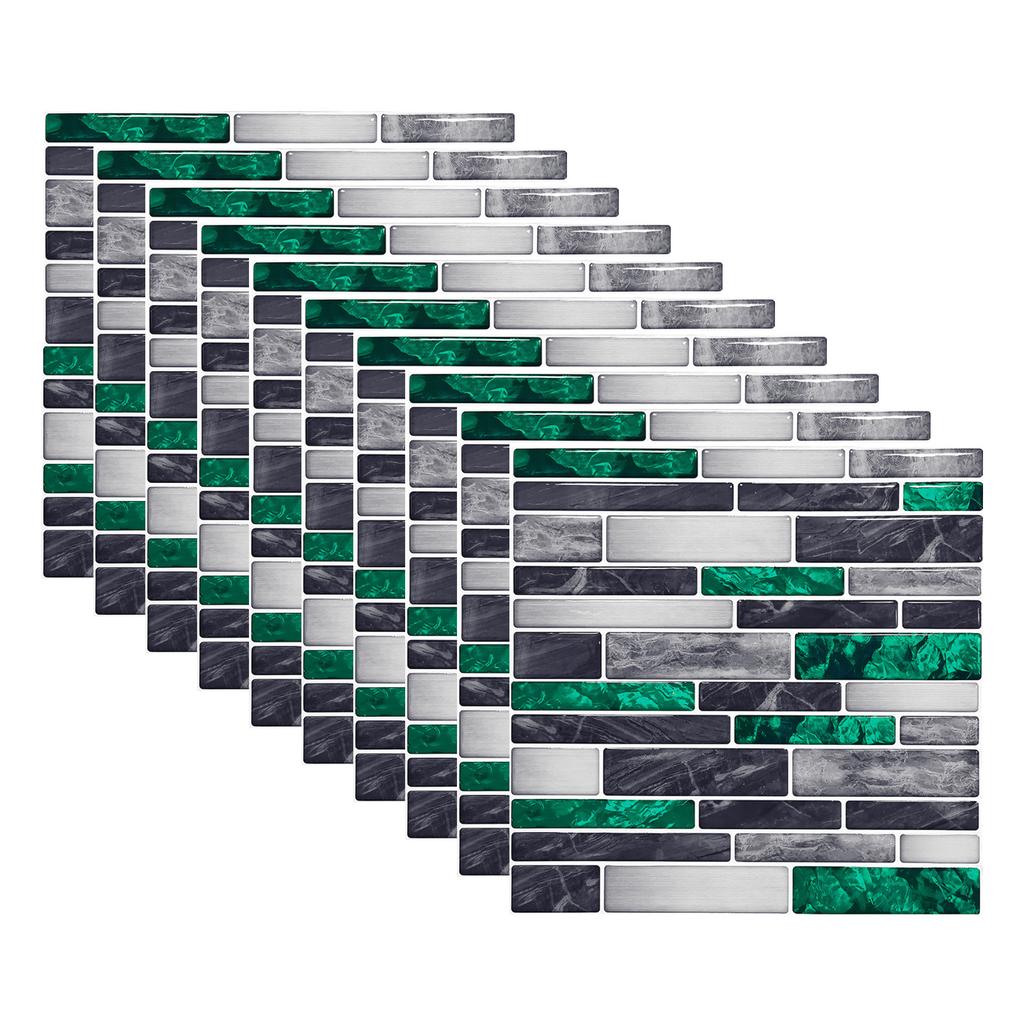 10pcs 3D Wall Tile Sticker Self Adhesive Tile Sticker Waterproof Wallpapers For Living Room Bedroom TV Wall Stickers Home Decor
