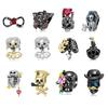 Skull Series Charm Pendant Real 925 Sterling Silver Beads for Women Girl Jewelry Charm Bracelets Flower Skeleton Halloween Gift