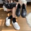 Round Toe White Flats Shoes Soft Casual Female Sneakers Shallow Mouth Mary Janes Platform Slip On Shoes Black Mocasines Mujer