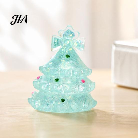 Soft Sensory Fidget Toys Christmas Tree Stress Ball, TPR Squeeze Toy for Relief, Glow Durable Balls in Dark Hand Toy, Holiday Gift Adults Kids