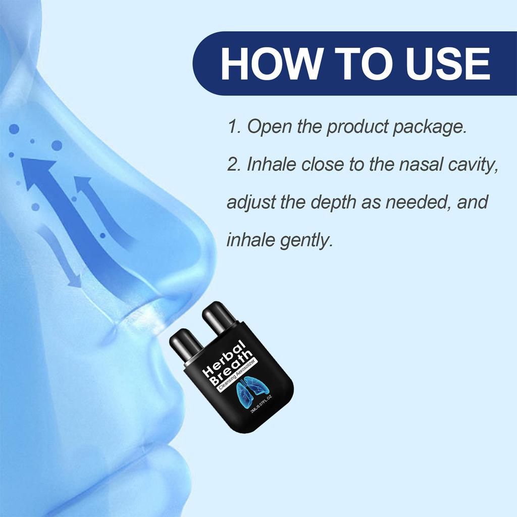 2pcs 2ml Nasal Relief Inhaler Reduce Congestion Improve Breathing Herbal Nose Inhaler for Health Care