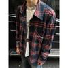 Рубашка Inknots American Retro Brushed Warm Loose Plaid Shirt Men and Women Vintage Shirt Coat Fashion