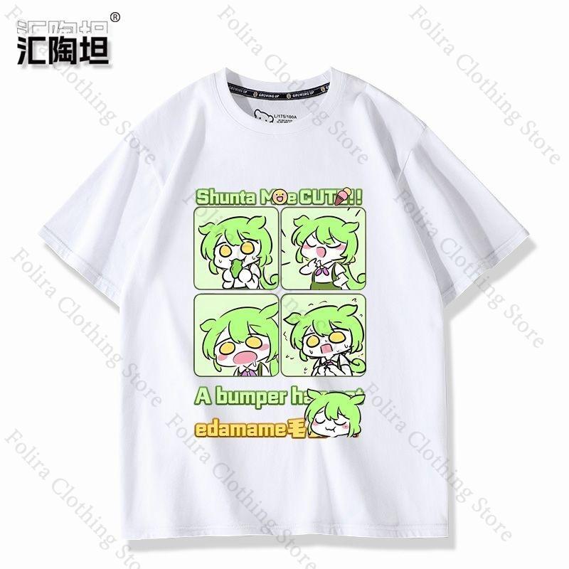 Virtual Singer Fukuya Series Kawaii Print Tshirt for Women Unisex Short Sleeve Tee Summer Tops Daily Clothes for Unisex Women