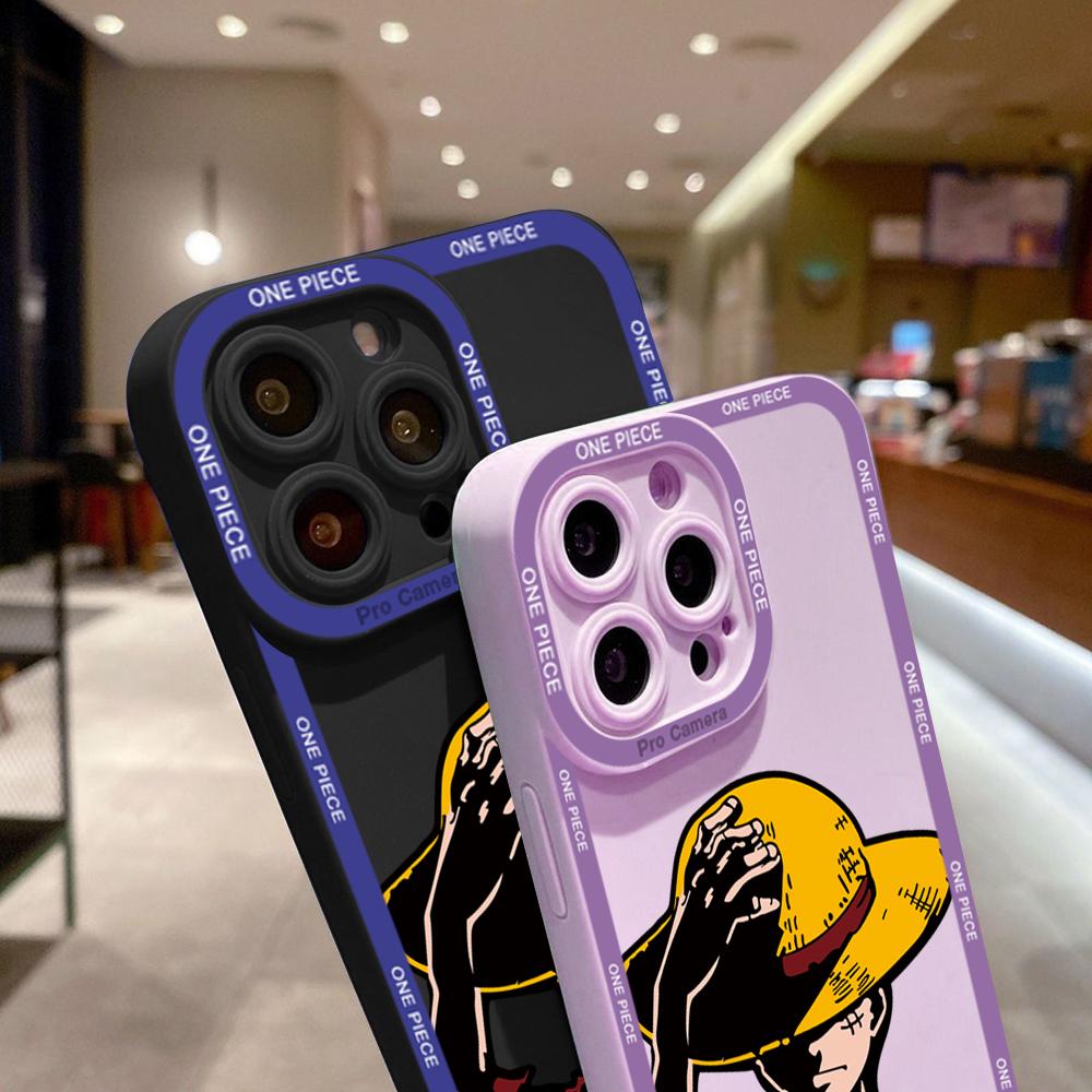 For iPhone 16 15 14 Pro Max Redmi Note 13 12 Pro Samsung S25 S24 Ultra A13 A14 A15 A16 Full Camera Protect Soft Silicone Luffy Pattern Casing