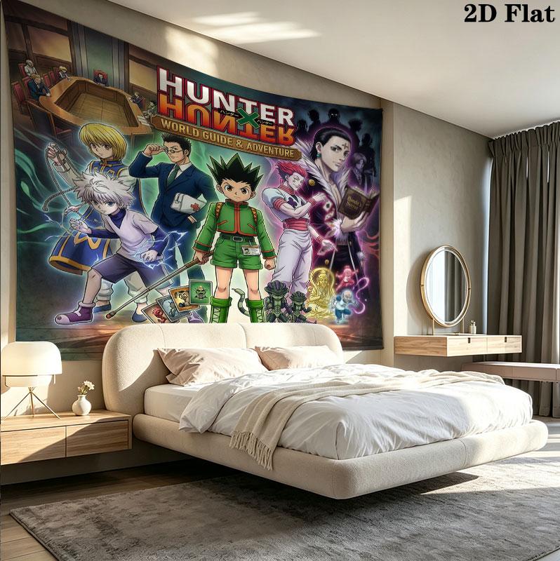 Настенный гобелен Hunter X Hunter Эстетичный настенный подвесной тканевый плед Декоративные гобелены для спальни гостиной Домашний декор
