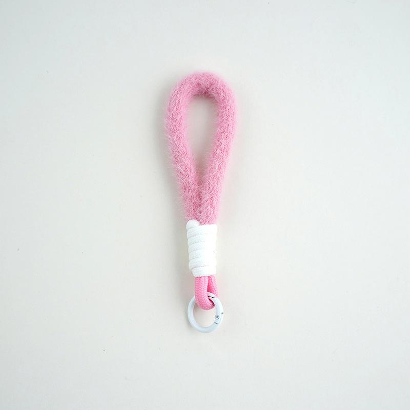 1 шт. плюшевый шнурок-сетка красный автомобильный брелок Ins стиль пушистый ручной шнурок чехол для телефона анти-потеряшка короткая школьная сумка портативный многоцветный
