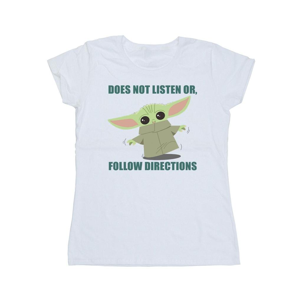 Star Wars Womens/Ladies The Mandalorian Grogu Does Not Listen Cotton T-Shirt