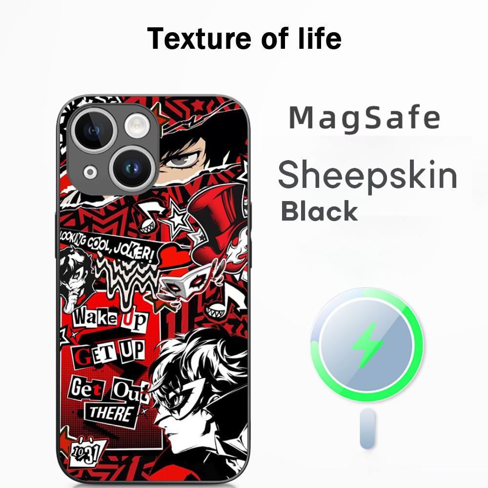 P5 горячий игровой дизайн узор инс Чехол для телефона для iPhone 17 16 15 14 13 12 Plus Pro Max Высококачественный Люксовый Magsafe Овчина