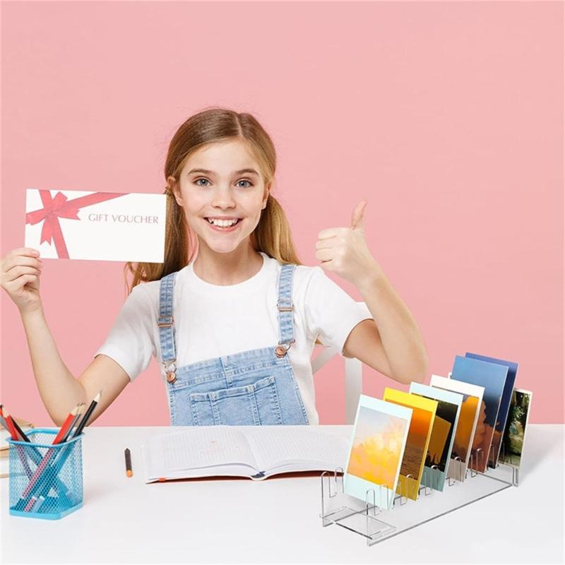 12-ярусные прозрачные акриловые органайзеры для карточек, многоцелевая стеллажная единица для фотографий, приглашений и искусства