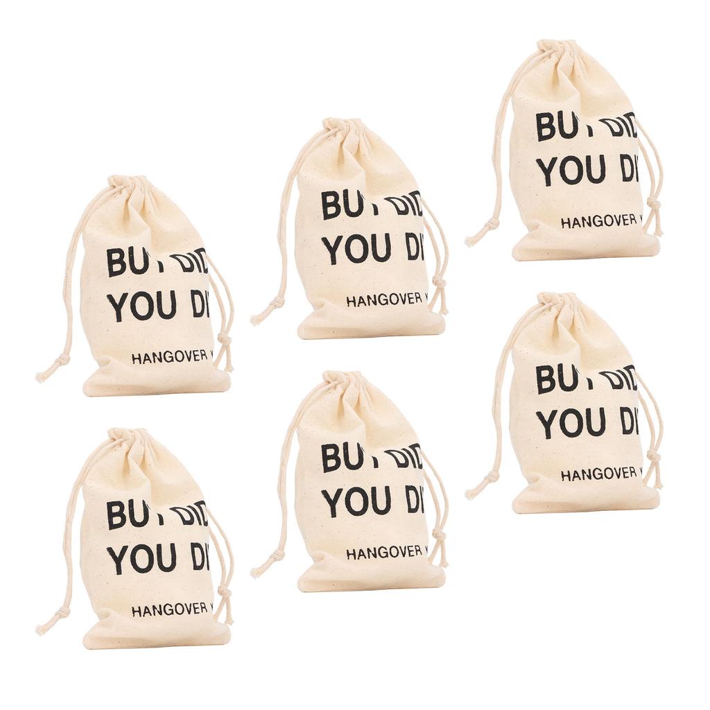 6pcs Bachelor Party Gift Bags with Drawstring Linen Party Favors Bachelor Bridal Shower Pouches for