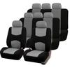 Universal 3-Row 8 Seats Car Auto Seat Covers for Auto Vehicle Sedan SUV Van Truck GRAY/BLACK